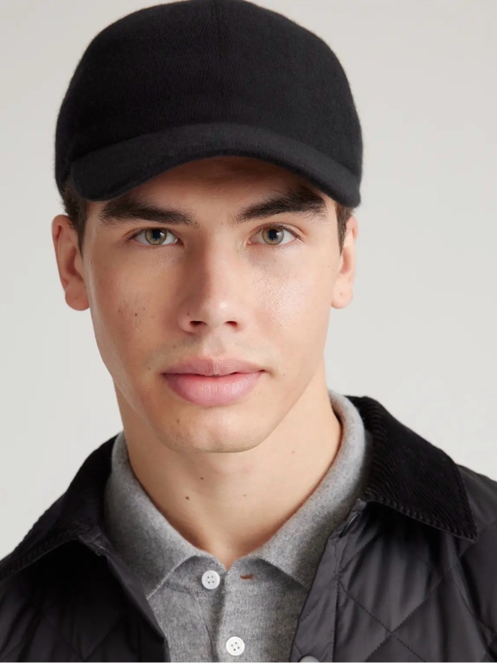 $58 Quince Cashmere Baseball Cap Black M/L Adjustable Unisex